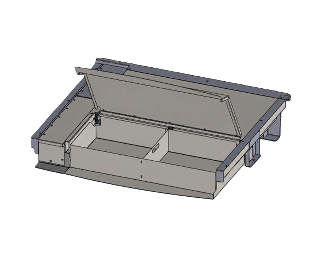 Electronic Storage w/ False Floor, Top Opening Side Boxes-image